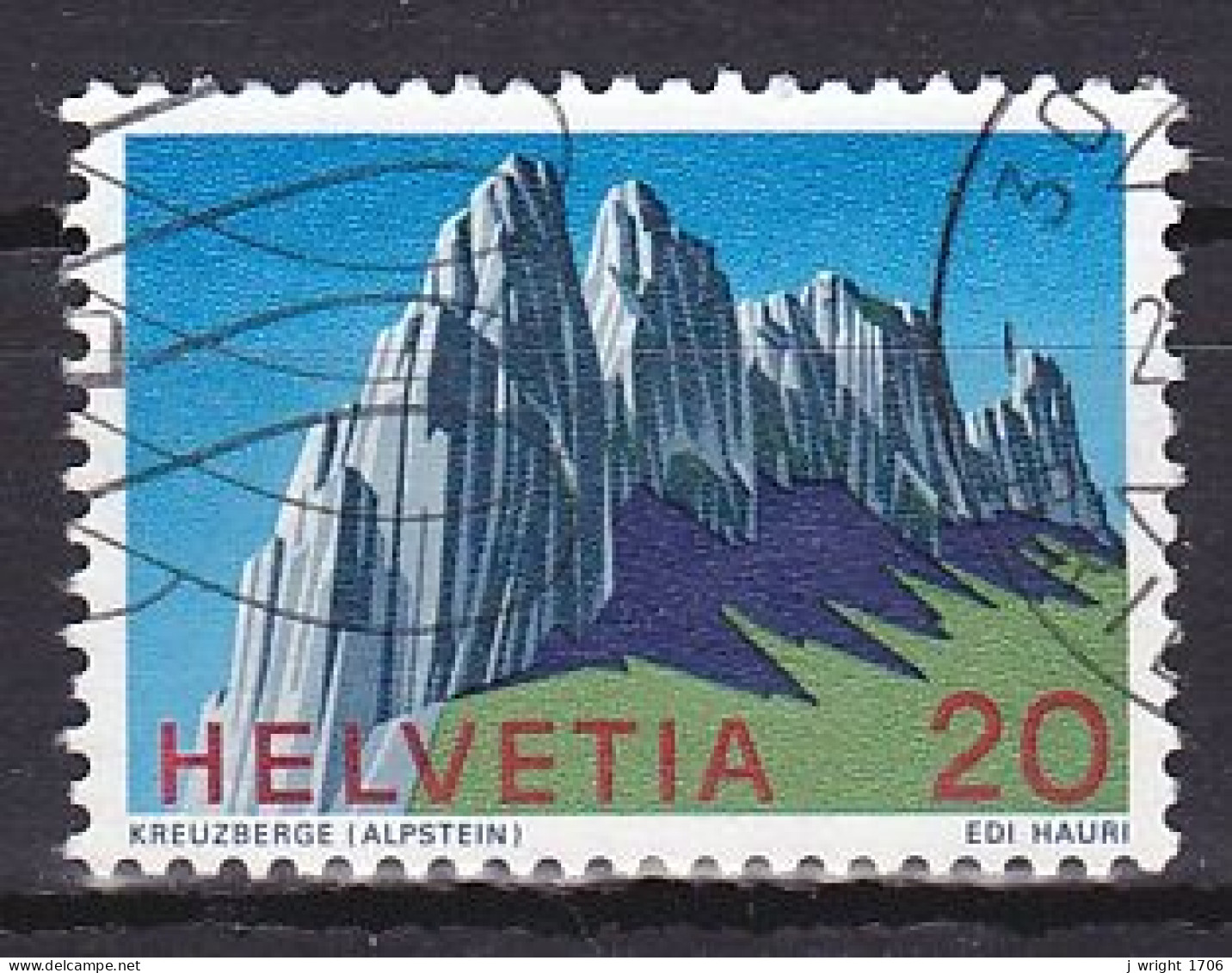 Switzerland, 1969, Swiss Alps/Kreuzberge, 20c, USED - Gebruikt