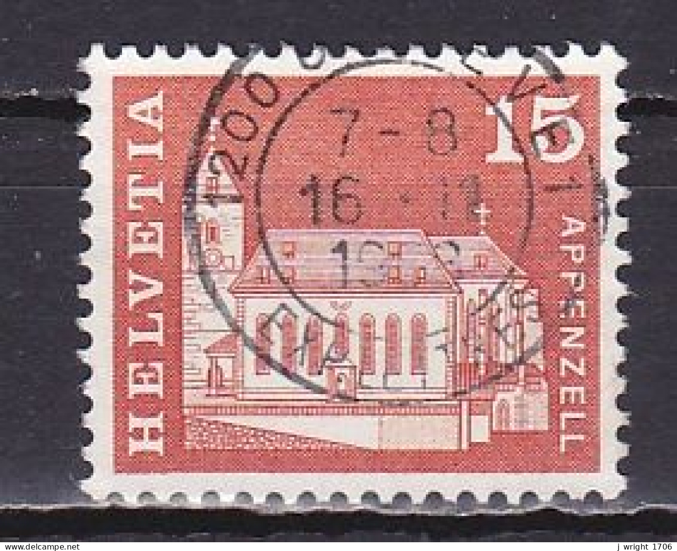 Switzerland, 1968, Monuments/Appenzell, 15c, USED - Gebruikt