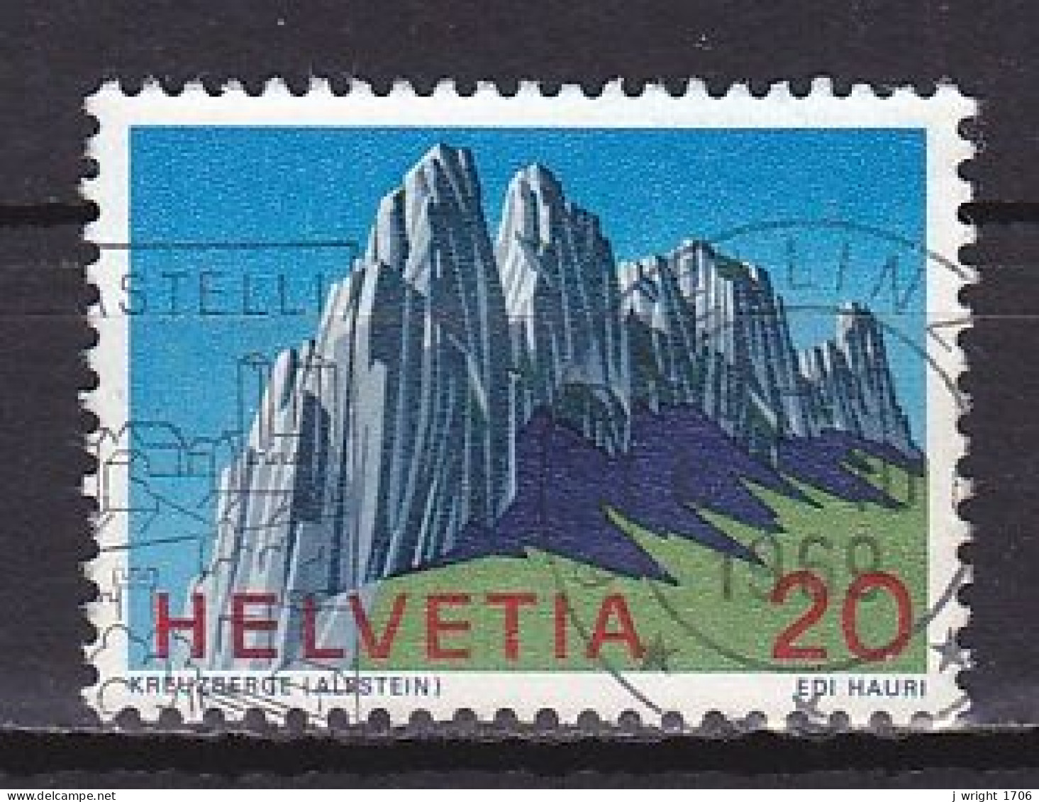 Switzerland, 1969, Swiss Alps/Kreuzberge, 20c, USED - Used Stamps