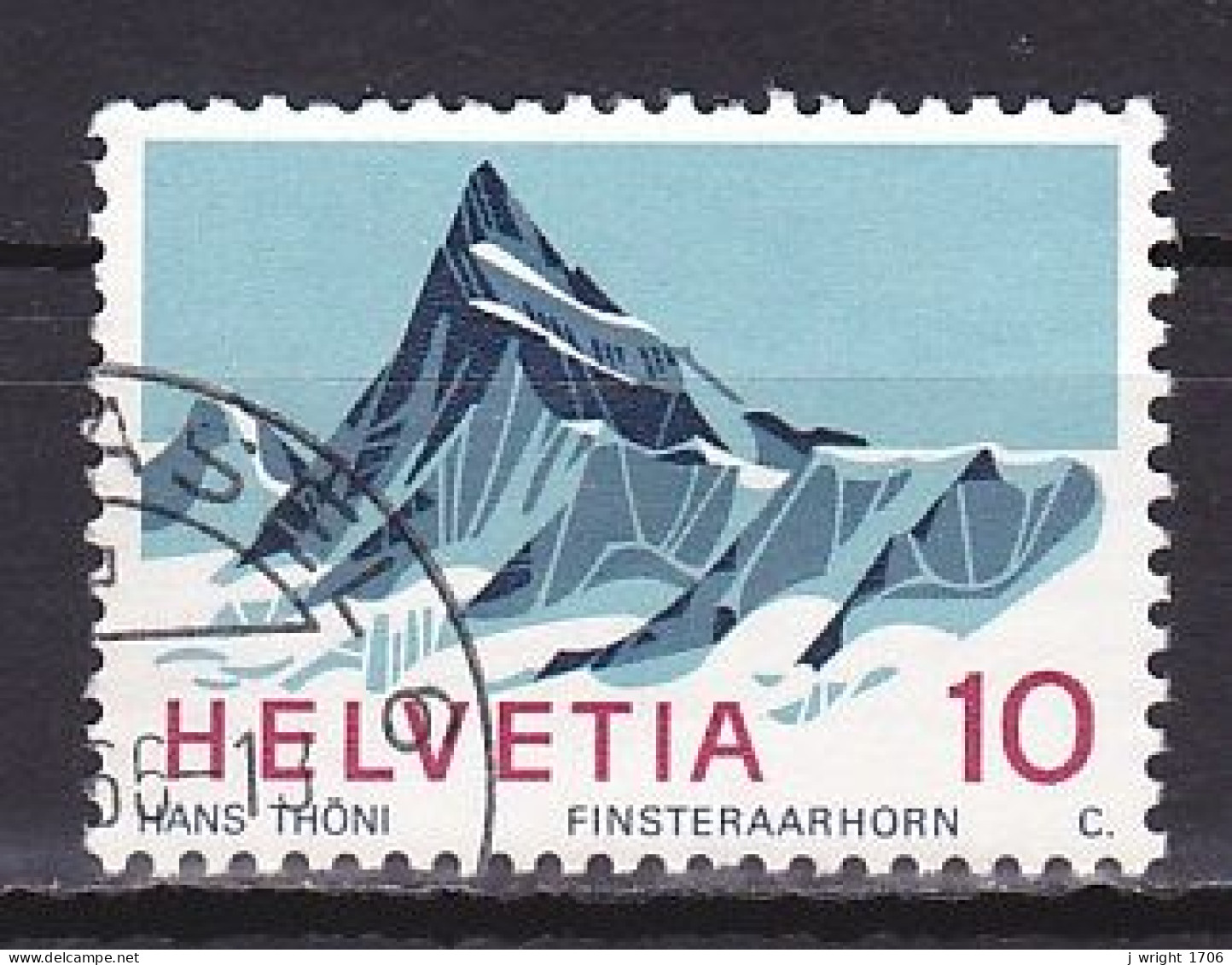 Switzerland, 1966, Swiss Alps/Finsteraarhorn, 10c, USED - Gebraucht