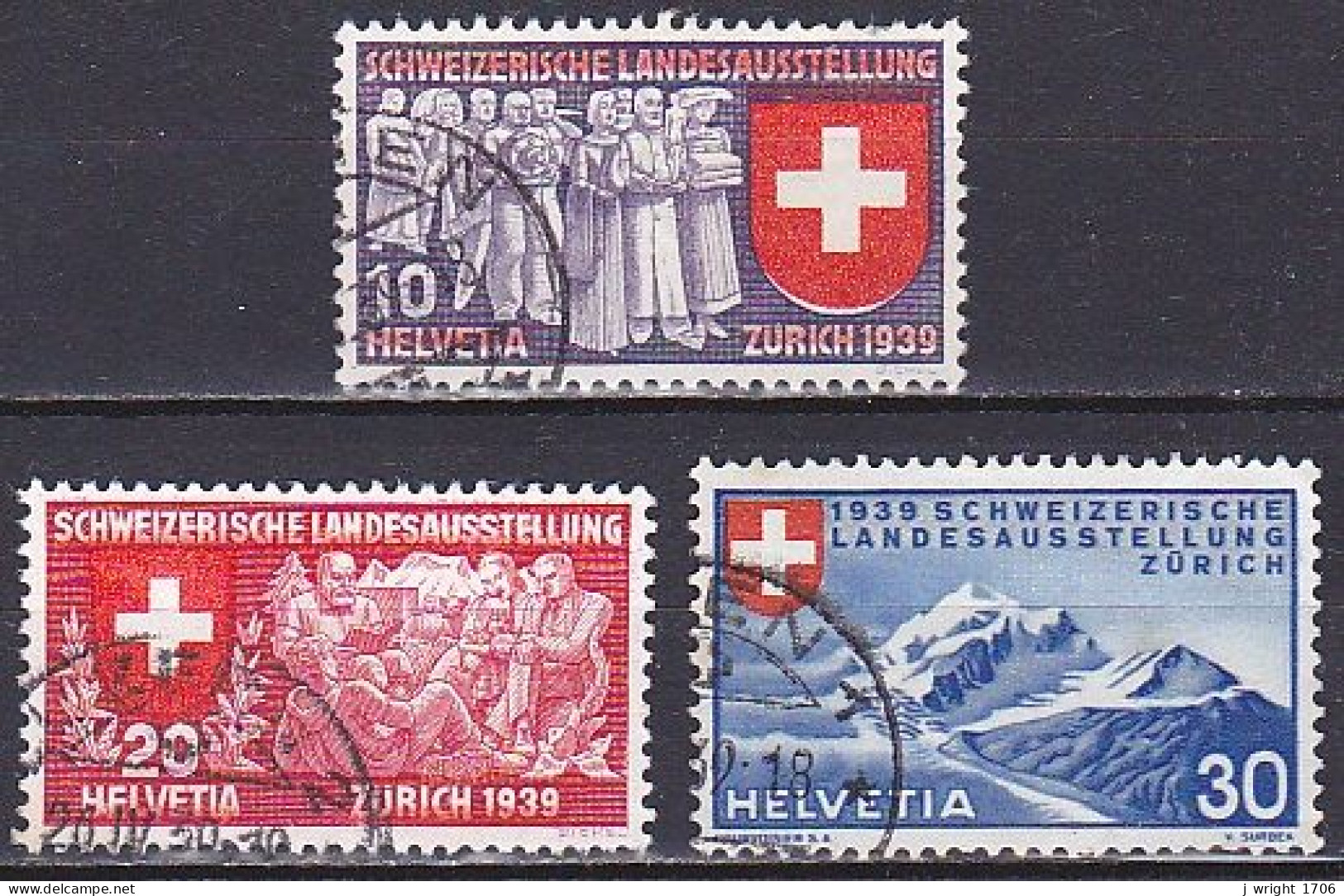 Switzerland, 1939, National Exposition German Inscription, Set, USED - Usati