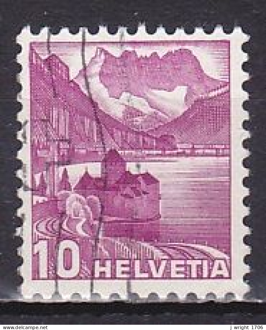 Switzerland, 1936, Landscapes/Chillon Castle, 10c/Smooth Paper, USED - Usati