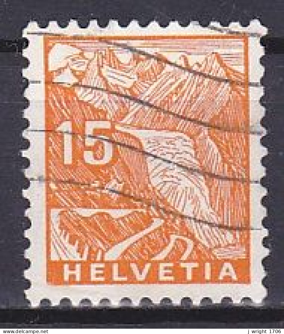 Switzerland, 1934, Landscapes/Rhone Glacier, 15c, USED - Oblitérés