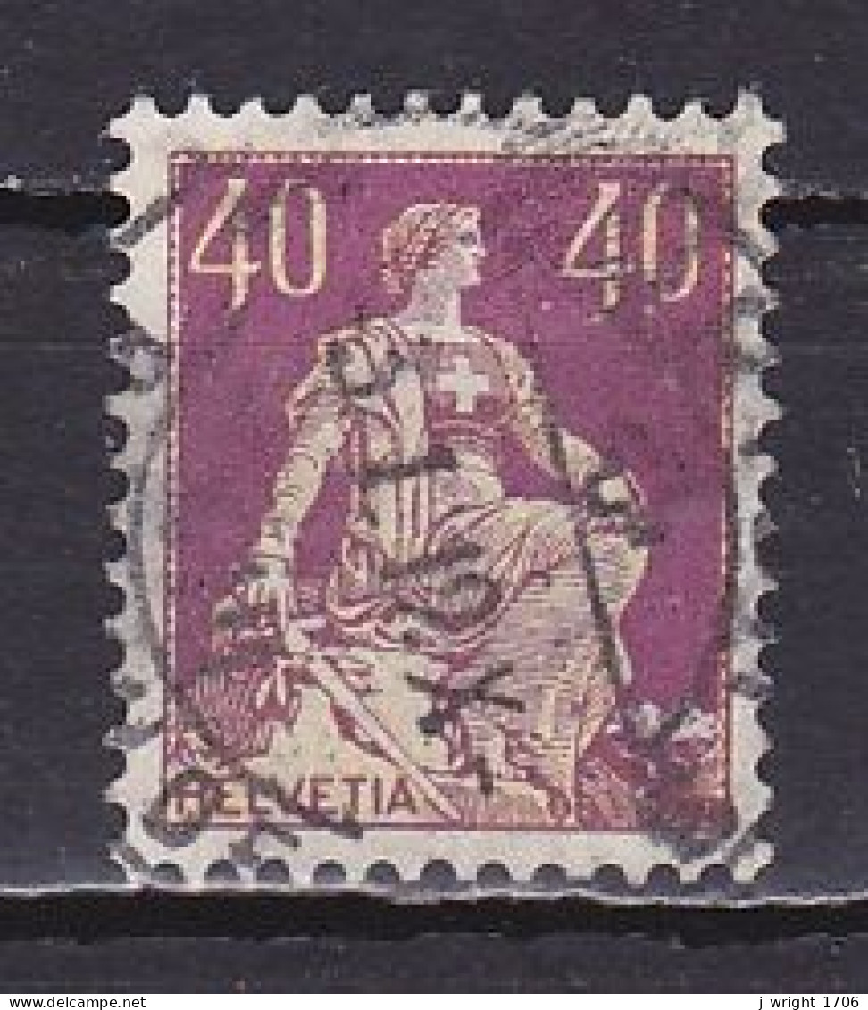 Switzerland, 1908, Helvetia With Sword/Signature CL, 40c, USED - Gebruikt