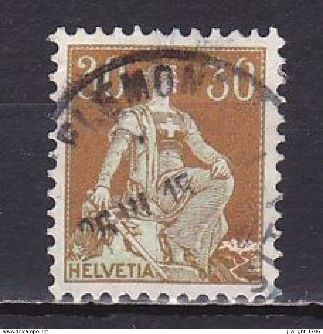 Switzerland, 1908, Helvetia With Sword, 30c, USED - Oblitérés