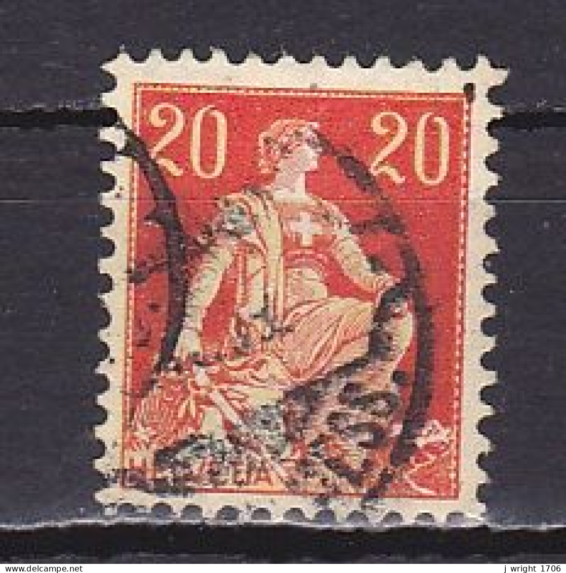 Switzerland, 1908, Helvetia With Sword, 20c, USED - Used Stamps