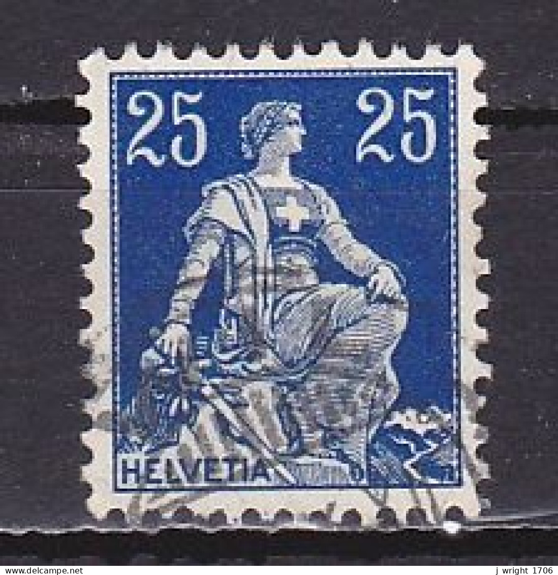 Switzerland, 1908, Helvetia With Sword, 25c, USED - Gebraucht