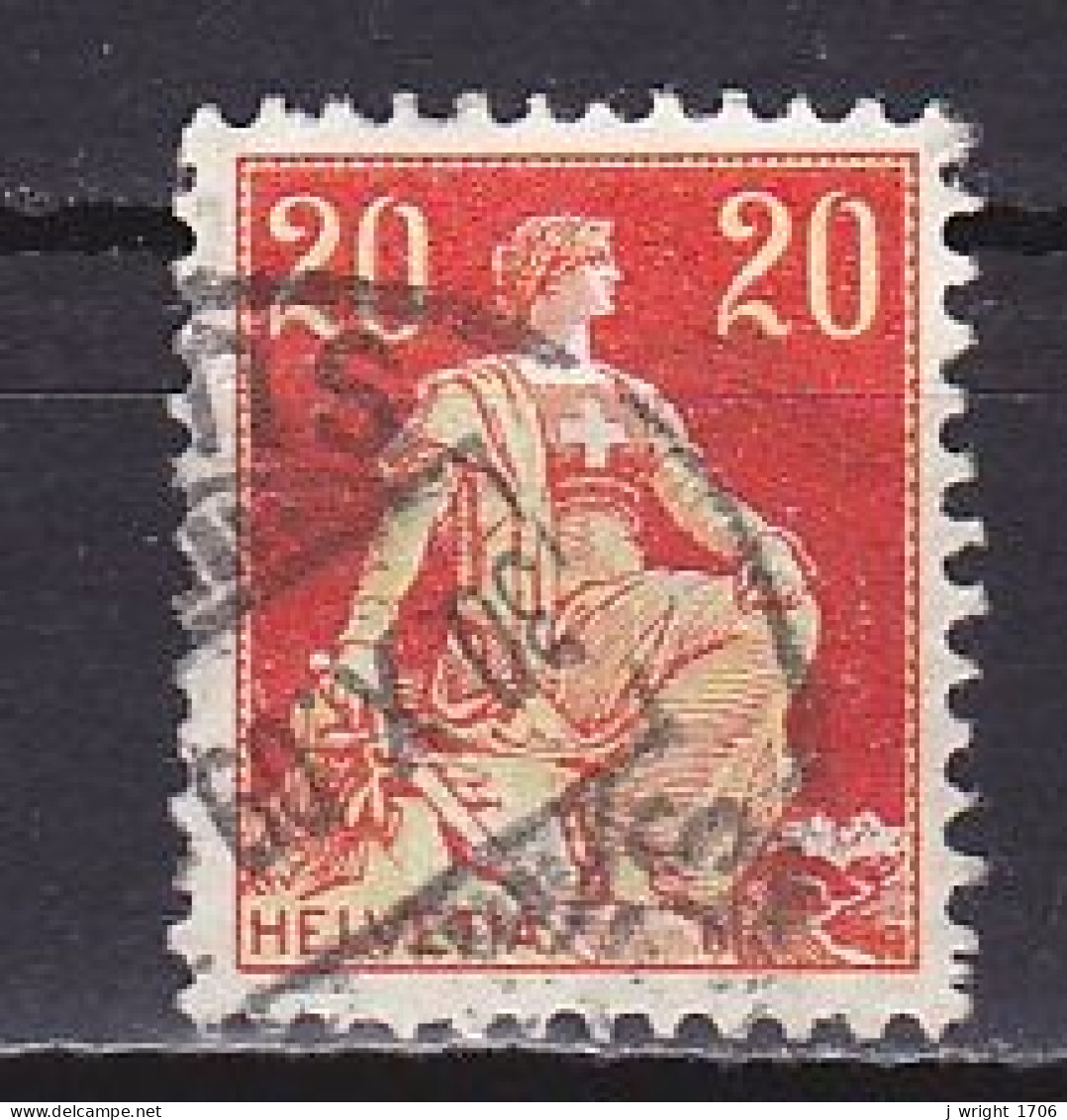 Switzerland, 1908, Helvetia With Sword, 20c, USED - Used Stamps