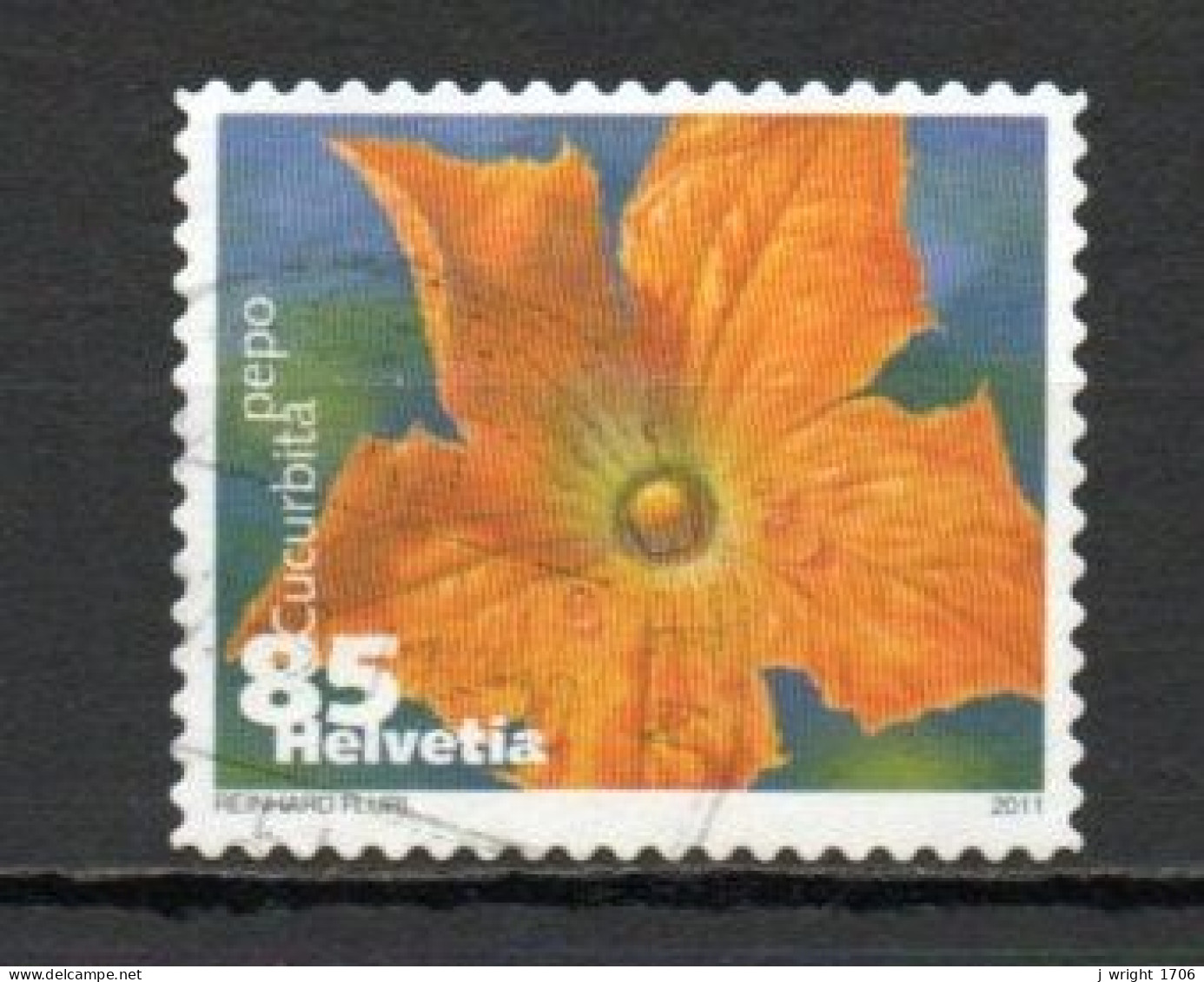 Switzerland, 2011, Vegetable Flowers/Courgette, 85c, USED - Used Stamps