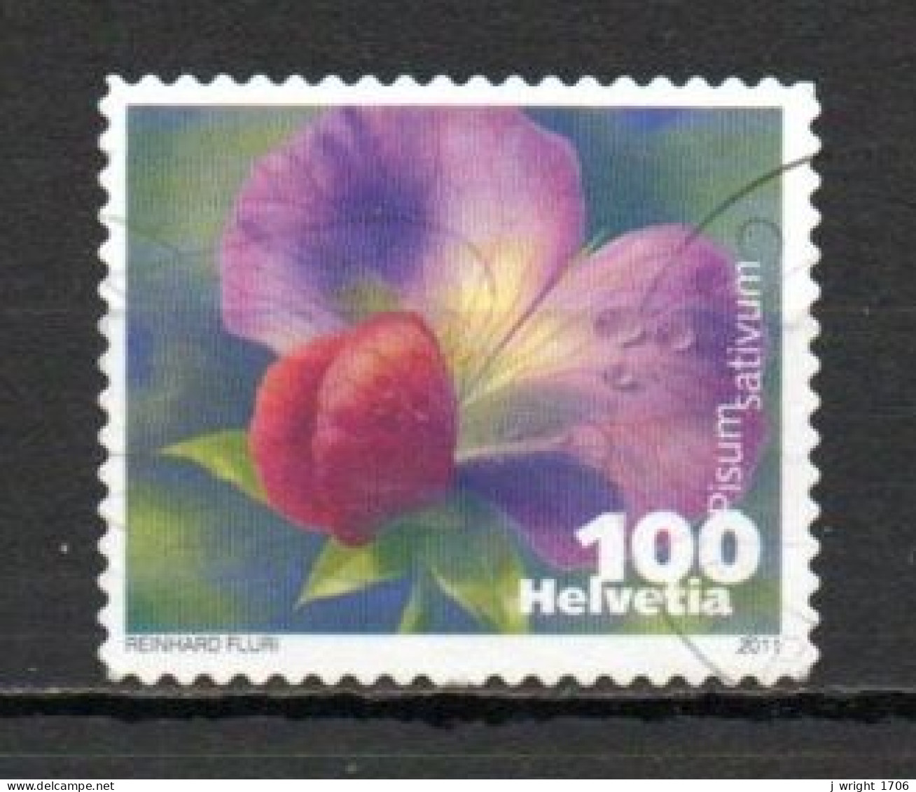 Switzerland, 2011, Vegetable Flowers/Snow Pea, 100c, USED - Gebruikt