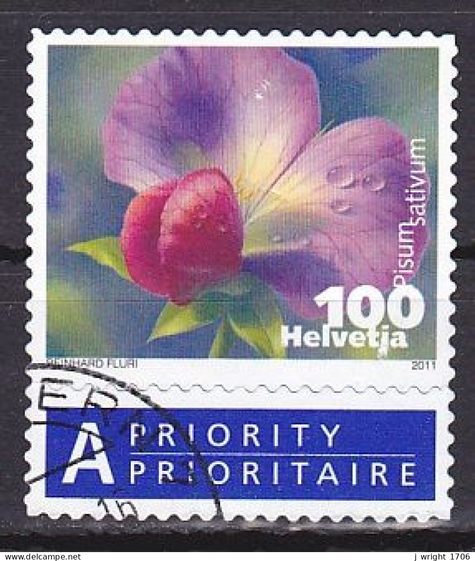 Switzerland, 2011, Vegetable Flowers/Snow Pea, 100c, USED - Oblitérés