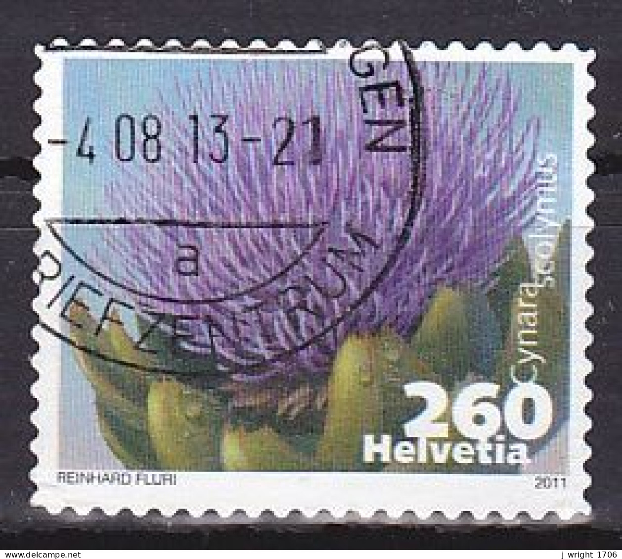 Switzerland, 2011, Vegetable Flowers/Artichoke, 110c, USED - Used Stamps