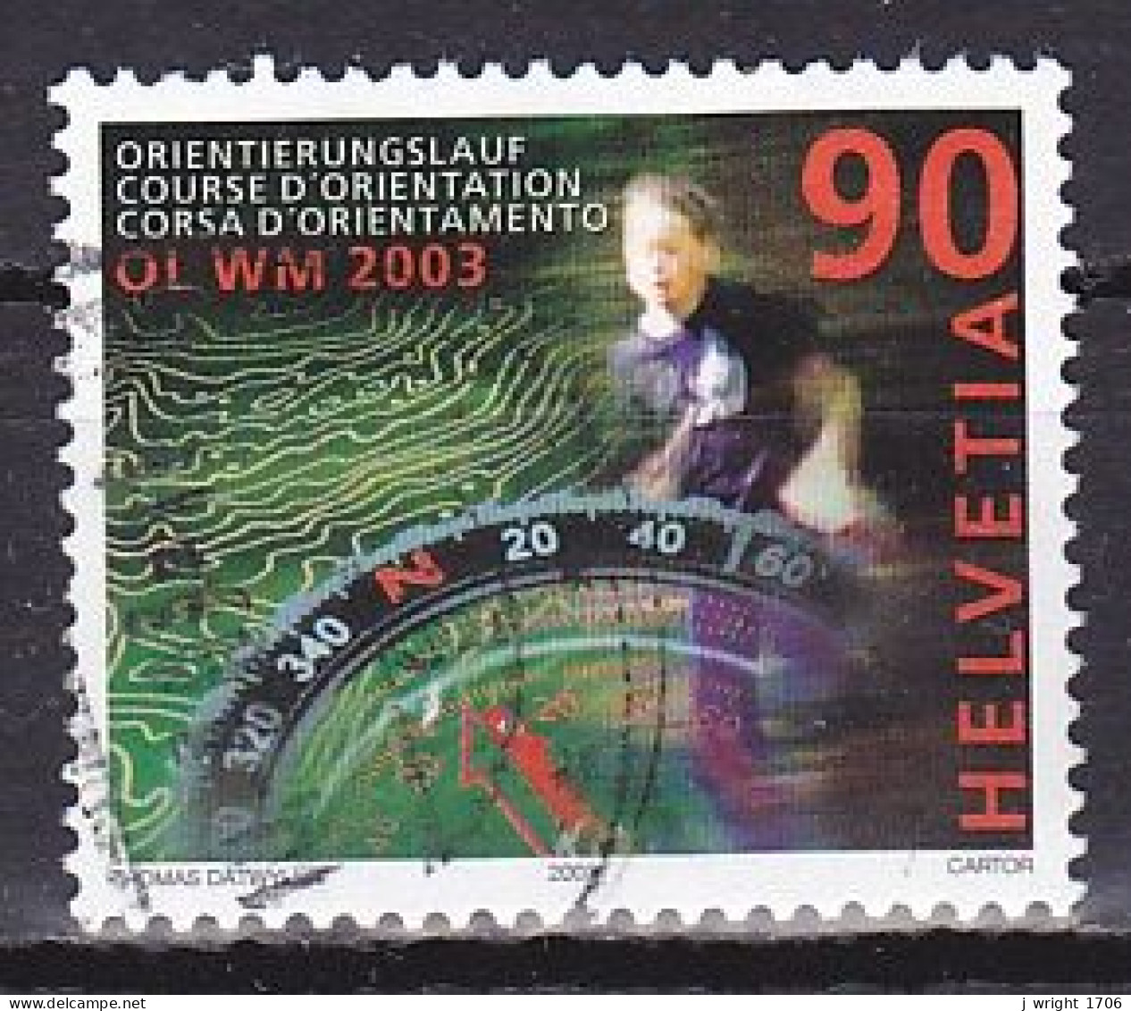 Switzerland, 2003, World Orienteering Championships, 90c, USED - Used Stamps