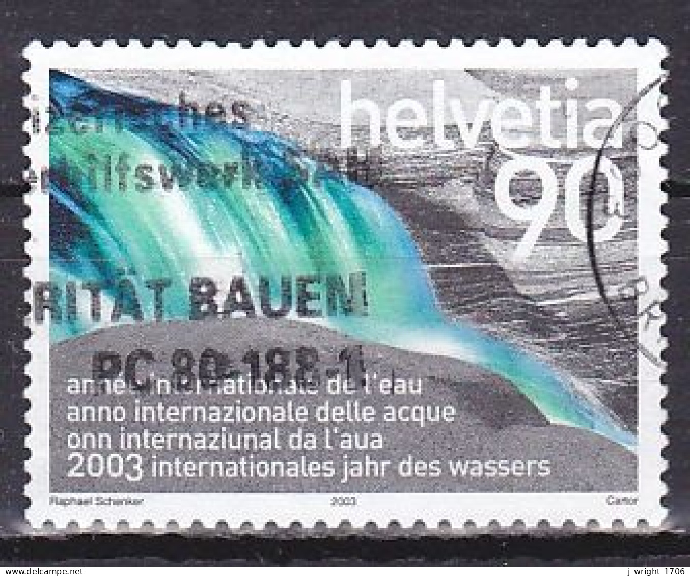 Switzerland, 2003, International Year Of Water, 90c, USED - Gebraucht