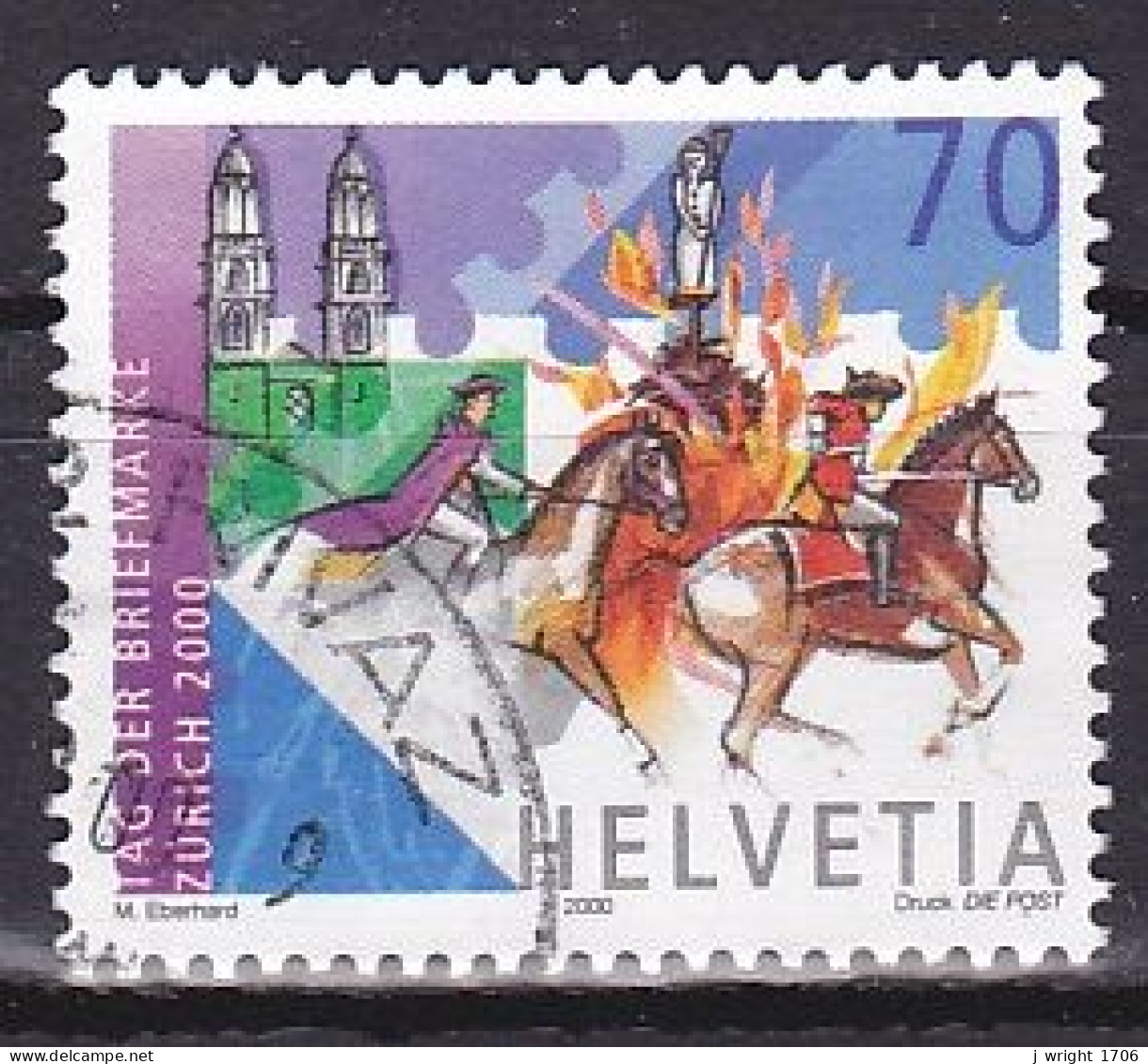 Switzerland, 2000, Stamp Day, 70c, USED - Oblitérés