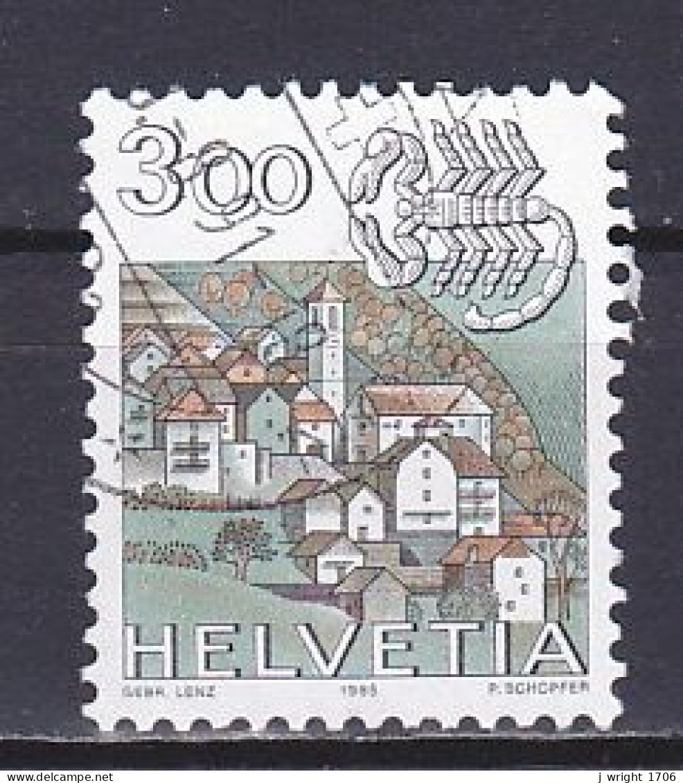 Switzerland, 1985, Zodiac & Landscape/Scorpio & Corippo, 3.00Fr, USED - Gebruikt