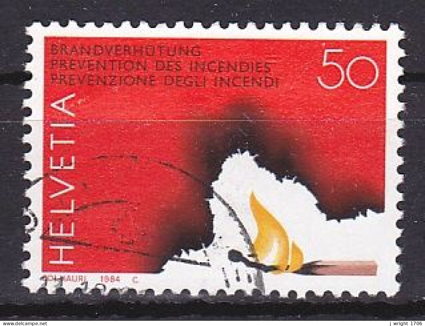 Switzerland, 1984, Publicity Issue/Fire Prevention, 50c, USED - Oblitérés