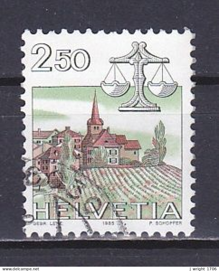 Switzerland, 1985, Zodiac & Landscape/Libra & Féchy, 2.50Fr, USED - Used Stamps