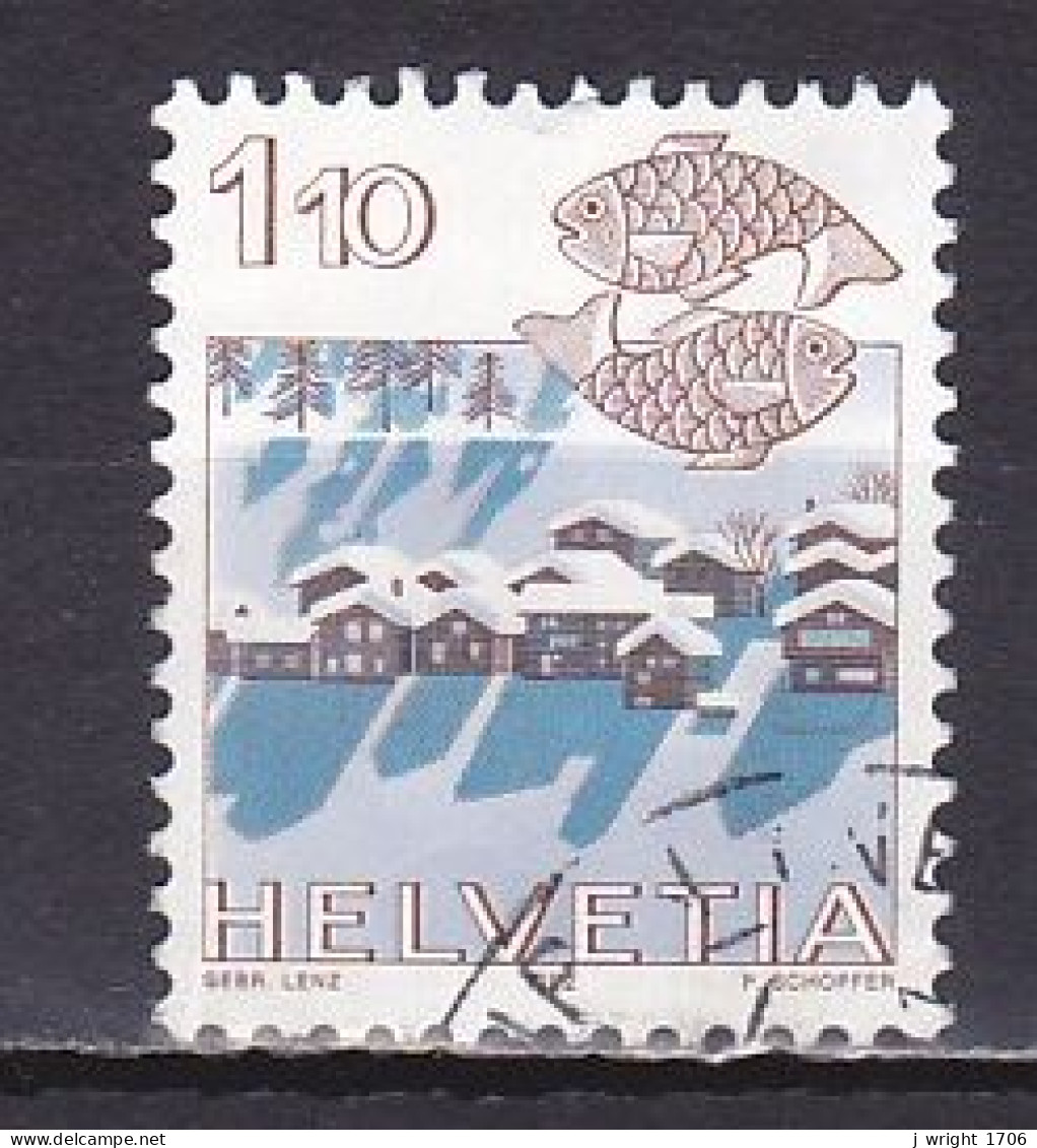 Switzerland, 1982, Zodiac & Landscape/Pisces & Nax, 1.10Fr, USED - Usati