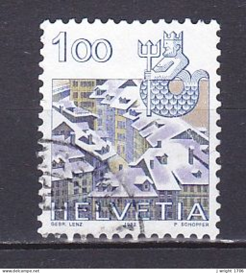 Switzerland, 1982, Zodiac & Landscape/Aquarius & Bern, 1.00Fr, USED - Used Stamps