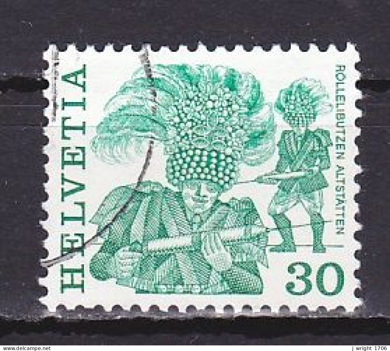 Switzerland, 1982, Folk Customs/Röllelibutzen Altstaetten, 30c, USED - Used Stamps