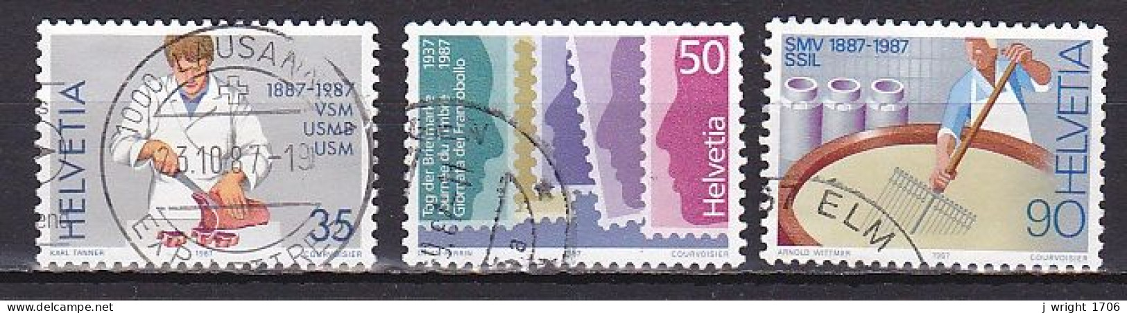 Switzerland, 1987, Stamp Day & Publicity Issue, Set, USED - Used Stamps