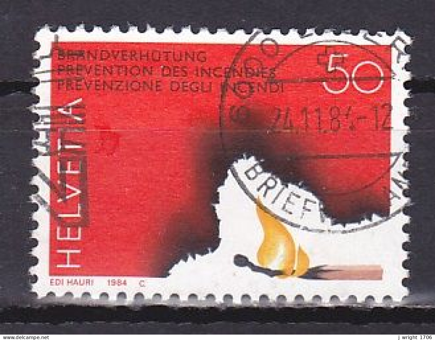 Switzerland, 1984, Publicity Issue/Fire Prevention, 50c, USED - Usados
