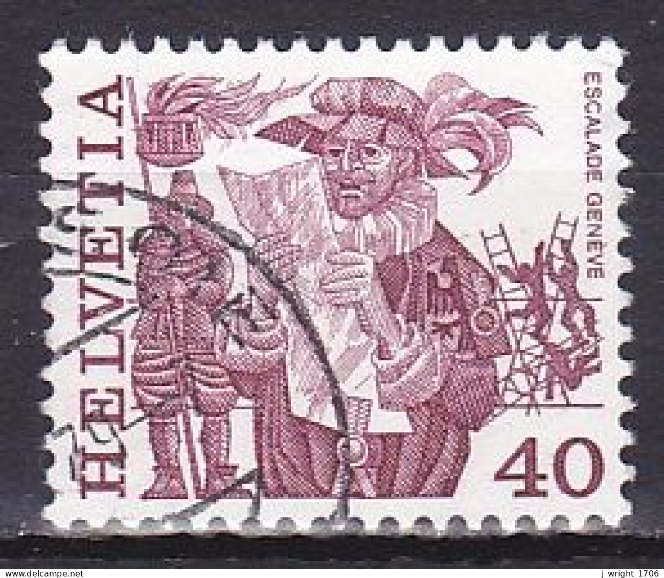 Switzerland, 1977, Folk Customs/Escalade Geneva, 40c, USED - Used Stamps
