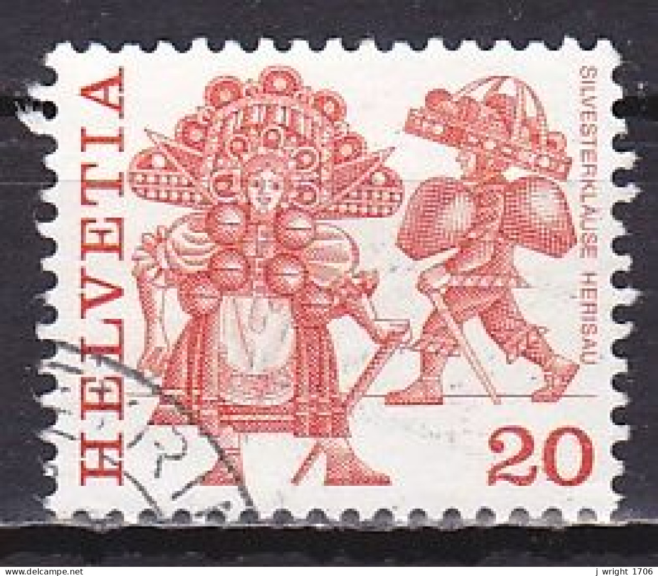 Switzerland, 1977, Folk Customs/Silvesterkläuse Herisau, 20c, USED - Gebraucht