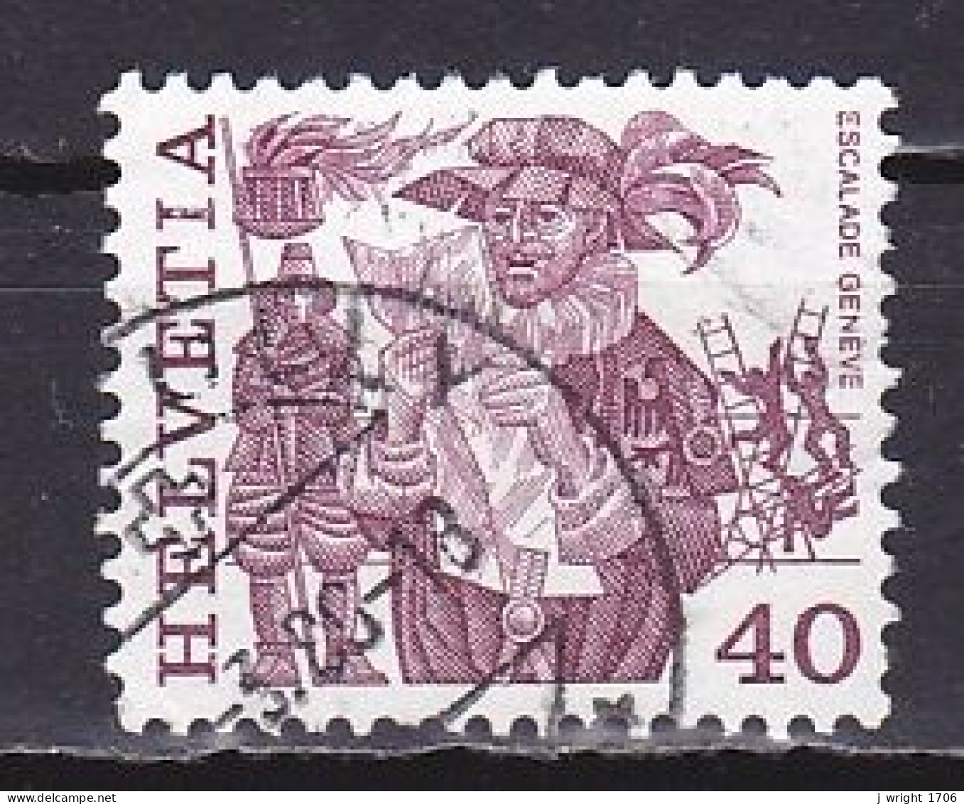 Switzerland, 1977, Folk Customs/Escalade Geneva, 40c, USED - Used Stamps