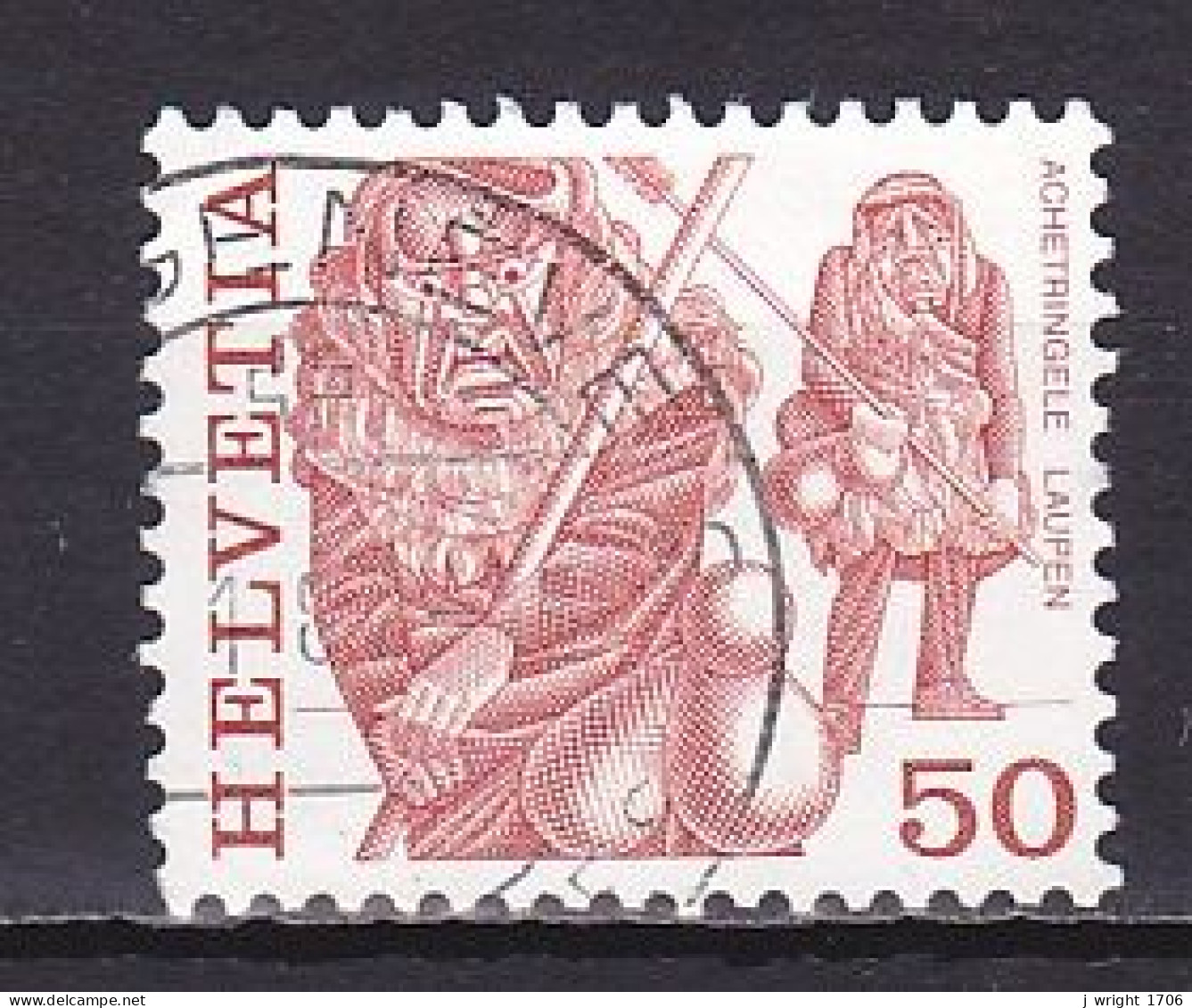 Switzerland, 1977, Folk Customs/Achetringele Laupen, 50c, USED - Used Stamps