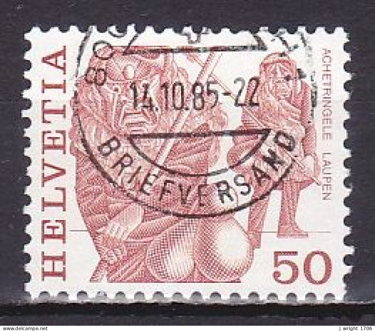 Switzerland, 1977, Folk Customs/Achetringele Laupen, 50c, USED - Oblitérés