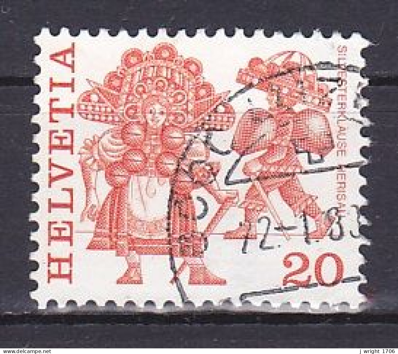 Switzerland, 1977, Folk Customs/Silvesterkläuse Herisau, 20c, USED - Used Stamps