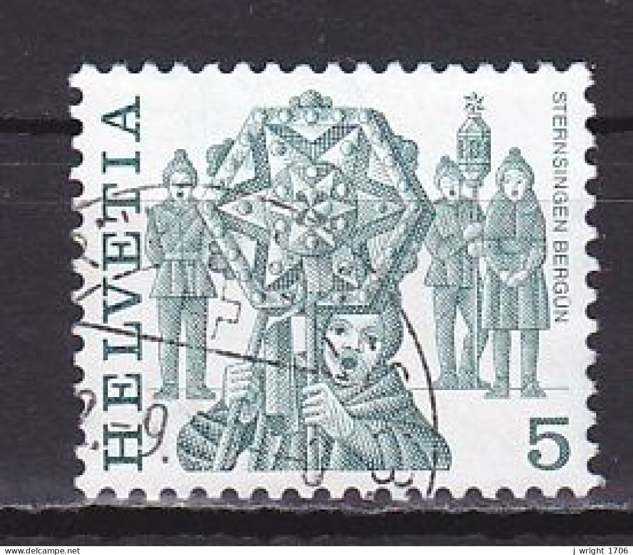 Switzerland, 1977, Folk Customs/Sternsingen Bergün, 5c, USED - Used Stamps