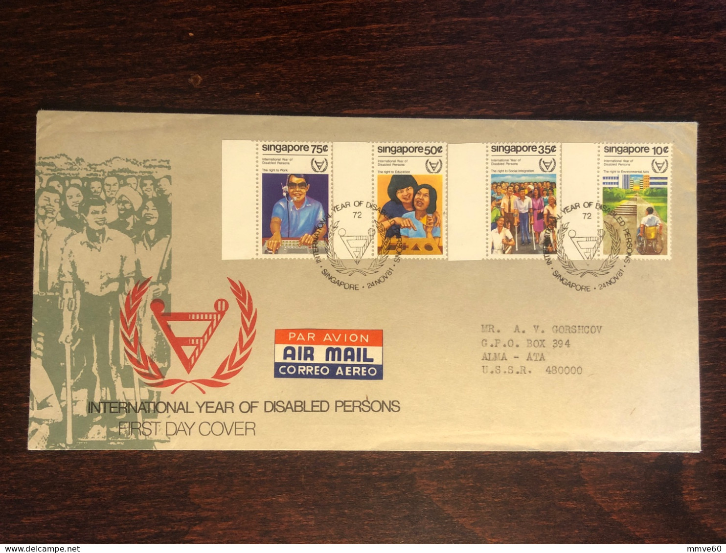 SINGAPORE FDC COVER 1981 YEAR DISABLE PEOPLE HEALTH MEDICINE STAMPS - Singapur (1959-...)