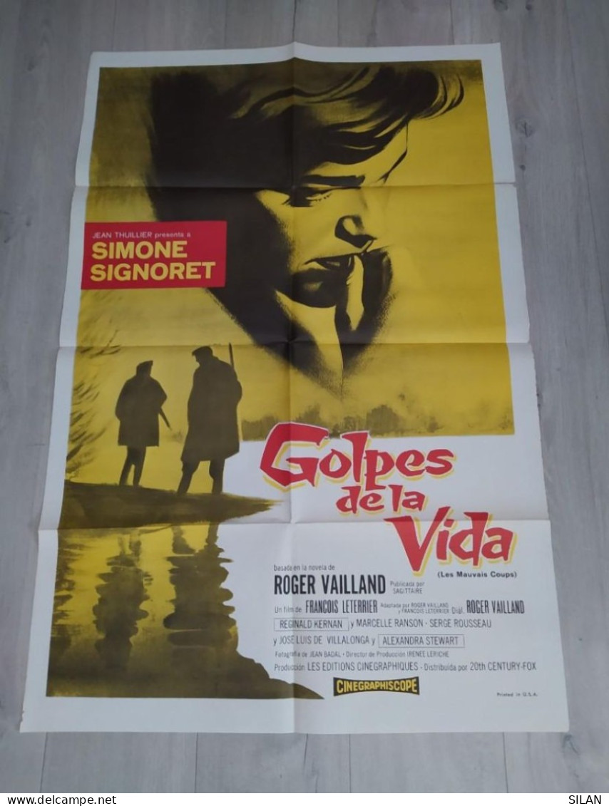 Cartel Original De Cine Golpes De La Vida Simone Signoret MUY RARO IMPRESO EN USA Affiche Originale Du Film - Otros