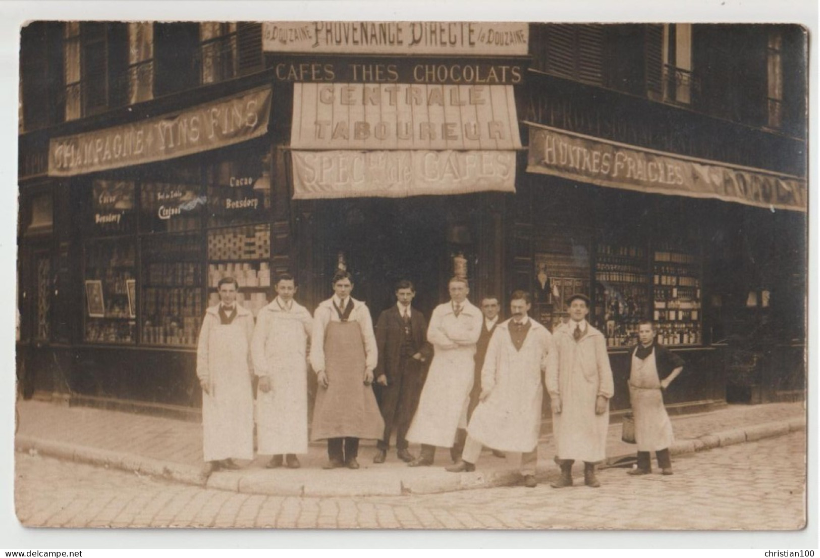 CARTE PHOTO - CENTRALE TABOUREUR - EMPLOYES - SPCECIALITE DE CAFES - CHAMPAGNE - VINS FINS - HUITRES FARCIES -z R/V Z- - A Identificar