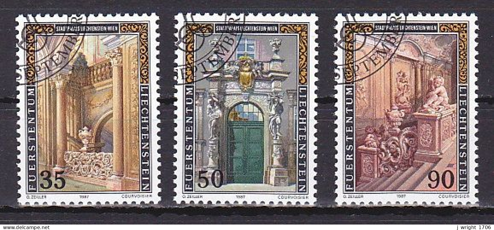 Liechtenstein, 1987, Vienna Liechtenstein State Palace, Set, CTO - Used Stamps