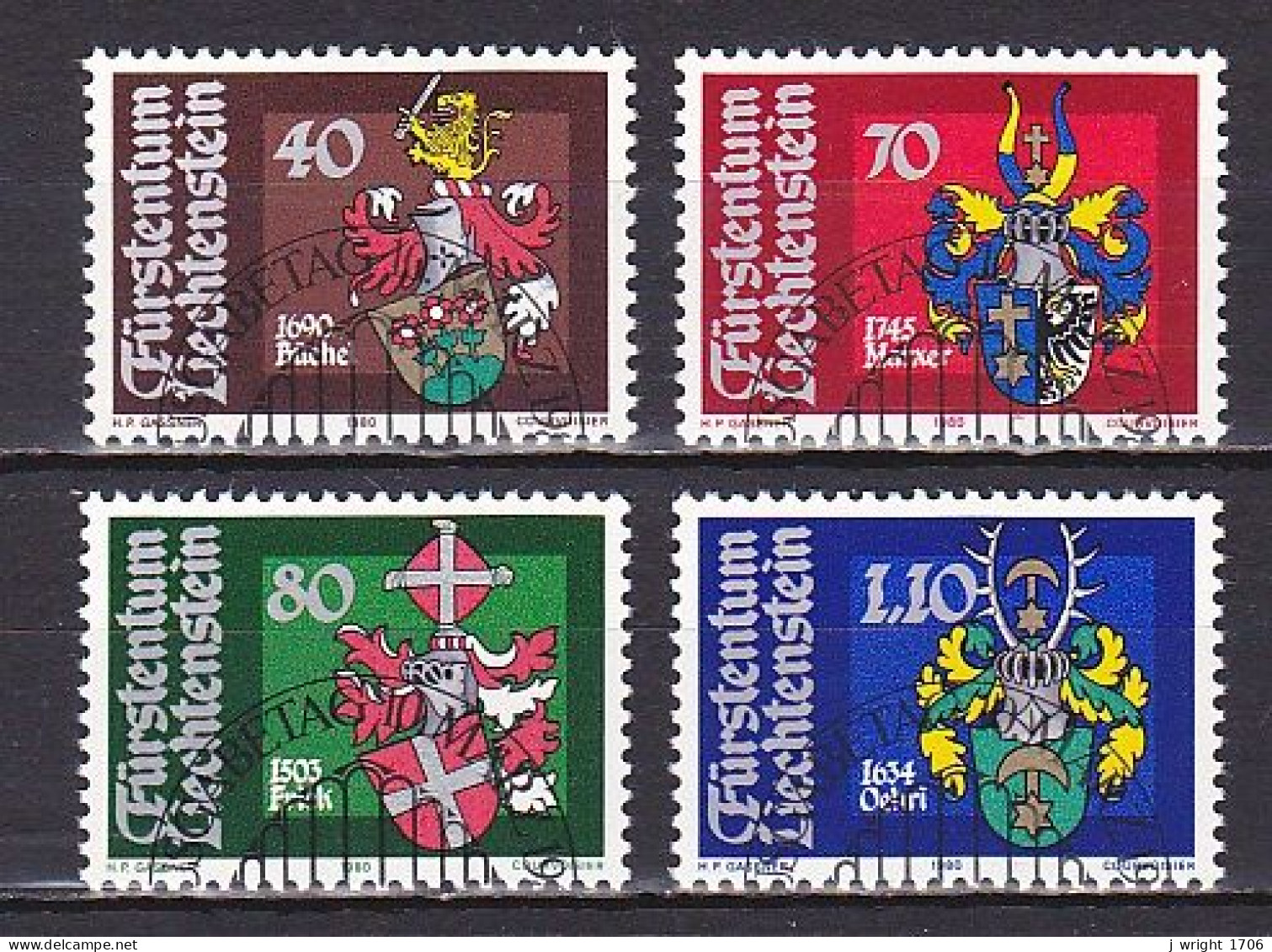 Liechtenstein, 1980, Bailiffs Coat Of Arms 1st Series, Set, CTO - Gebruikt