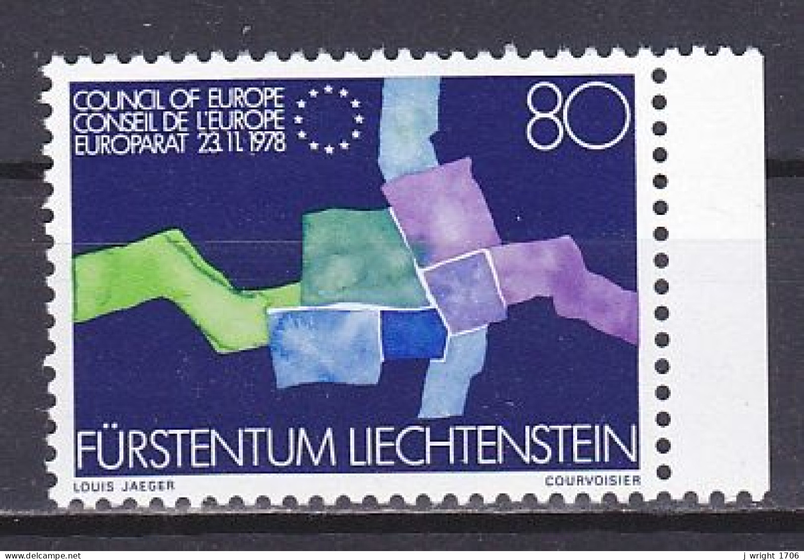 Liechtenstein, 1979, Liechtenstein In Council Of Europe, 80rp, MNH - Ungebraucht