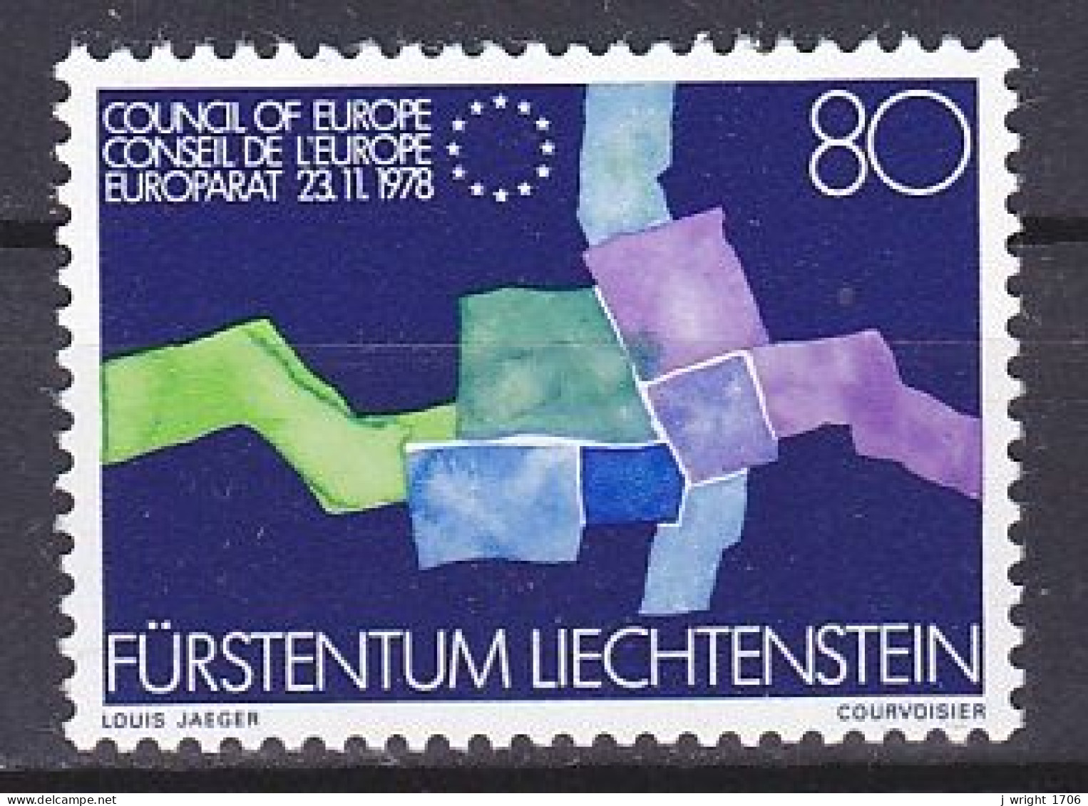 Liechtenstein, 1979, Liechtenstein In Council Of Europe, 80rp, MNH - Unused Stamps