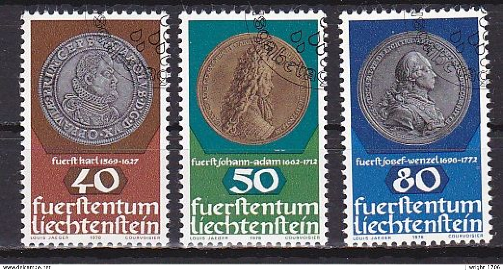 Liechtenstein, 1978, Coins 2nd Series, Set, CTO - Used Stamps