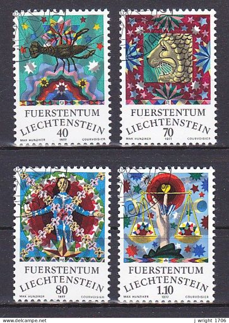 Liechtenstein, 1977, Zodiac Signs 2nd Series, Set, CTO - Used Stamps