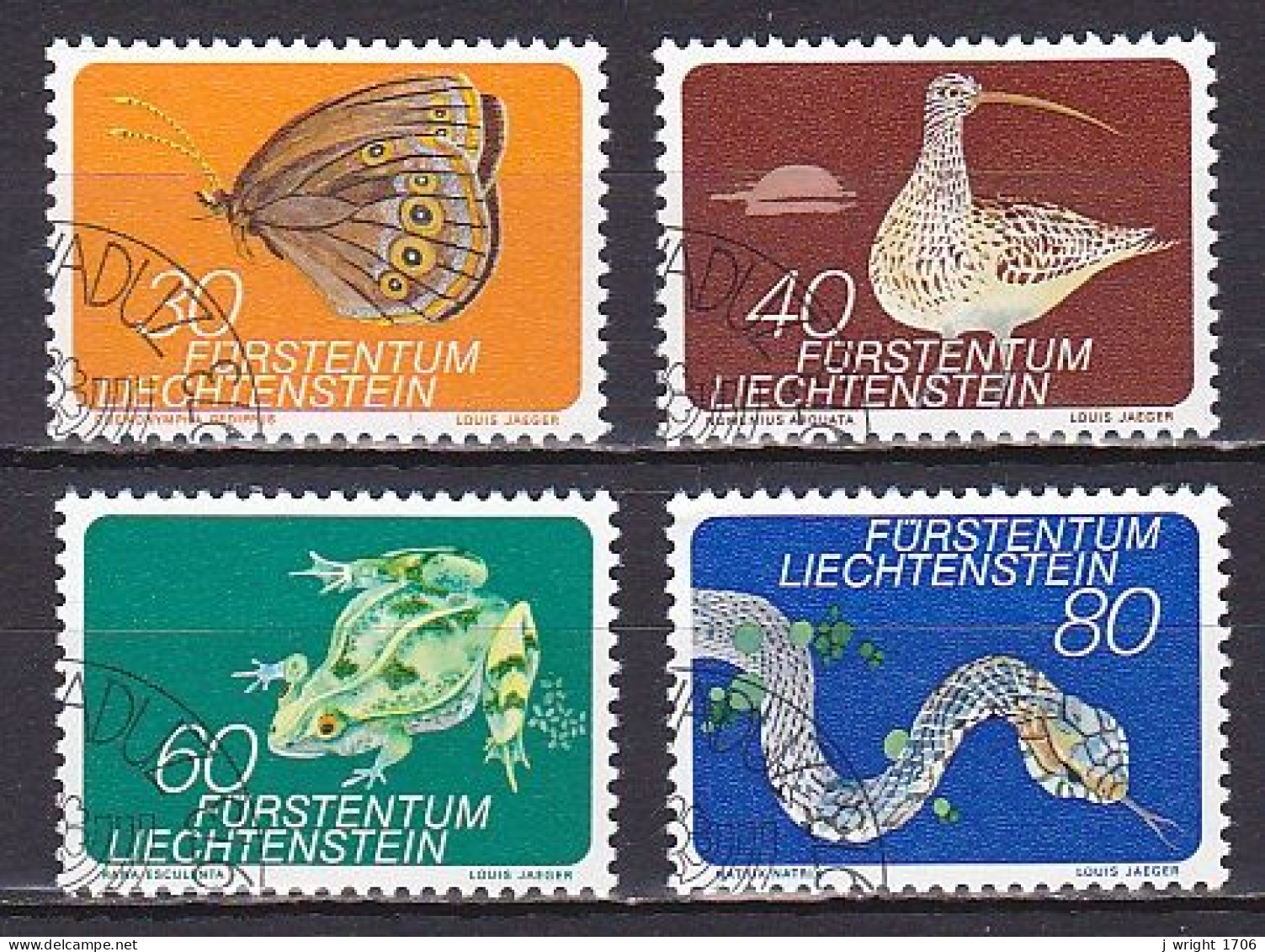 Liechtenstein, 1973, Small Fauna, Set, CTO - Gebraucht