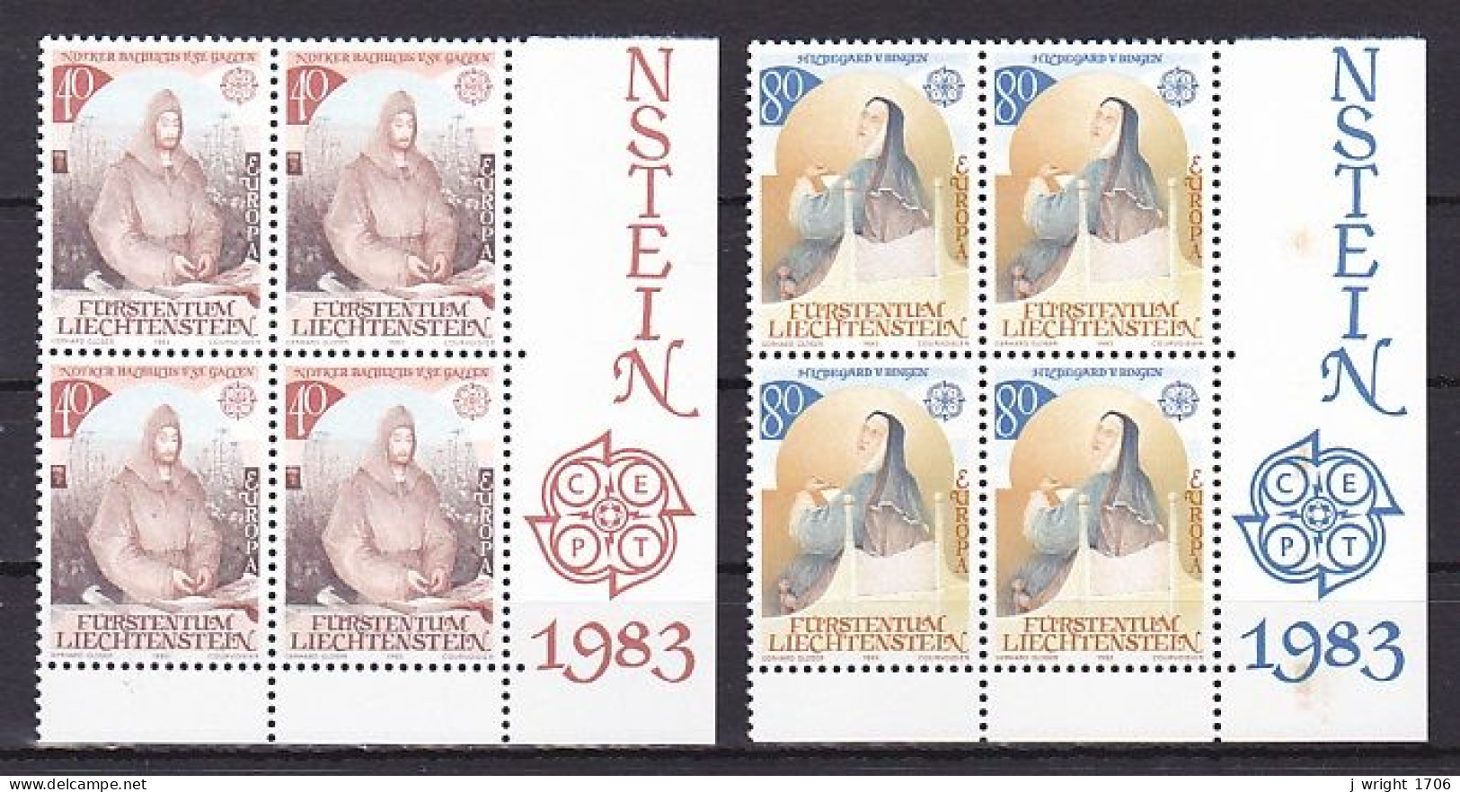 Liechtenstein, 1983, Europa CEPT, Block Set, MNH - Blocchi & Fogli