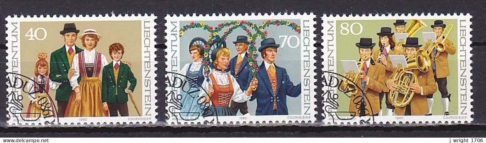 Liechtenstein, 1980, National Costumes, Set, CTO - Usati