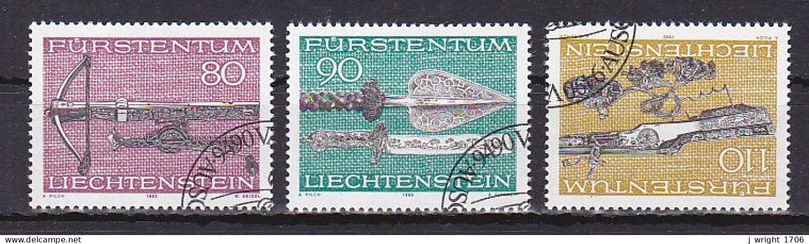 Liechtenstein, 1980, Hunting Weapons, Set, CTO - Gebraucht