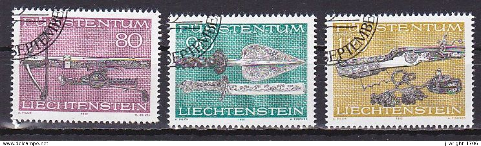 Liechtenstein, 1980, Hunting Weapons, Set, CTO - Used Stamps