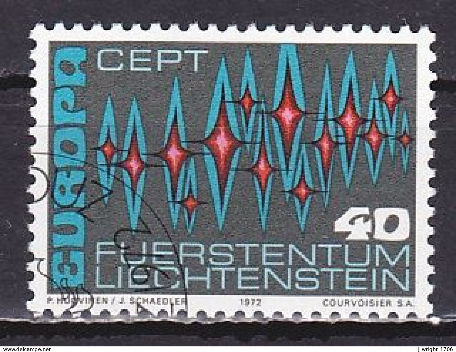 Liechtenstein, 1972, Europa CEPT, 40rp, CTO - Gebruikt