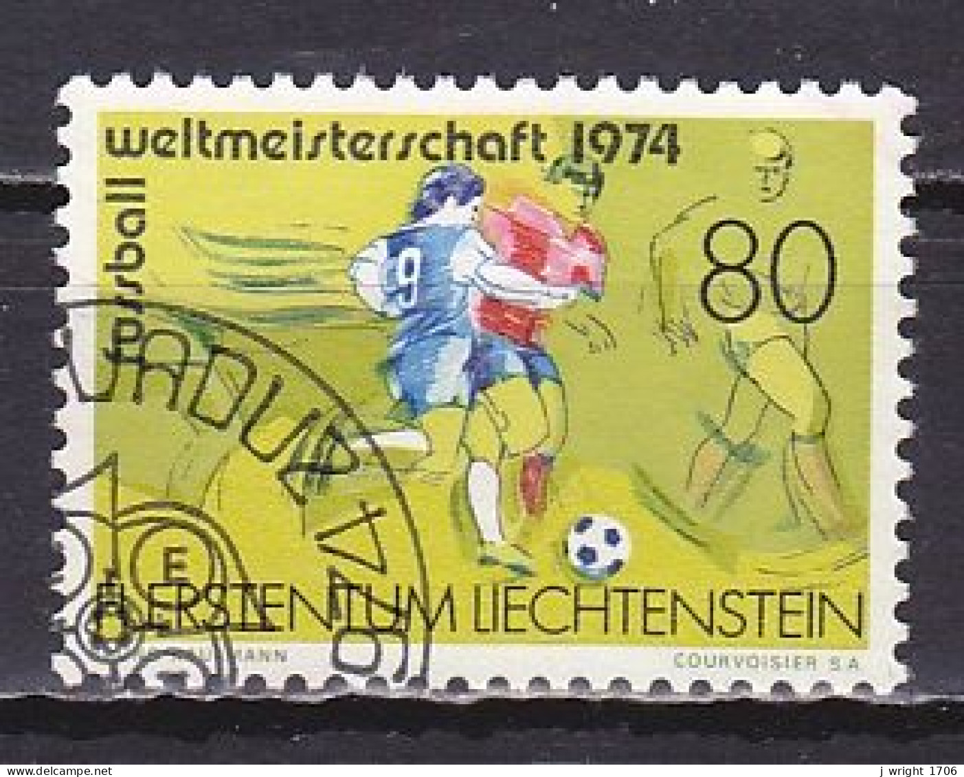 Liechtenstein, 1974, World Cup Football Championships, 80rp, CTO - Gebraucht